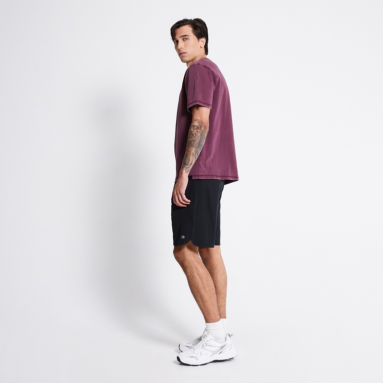 Heavy washed tee "Rough" Aubergine